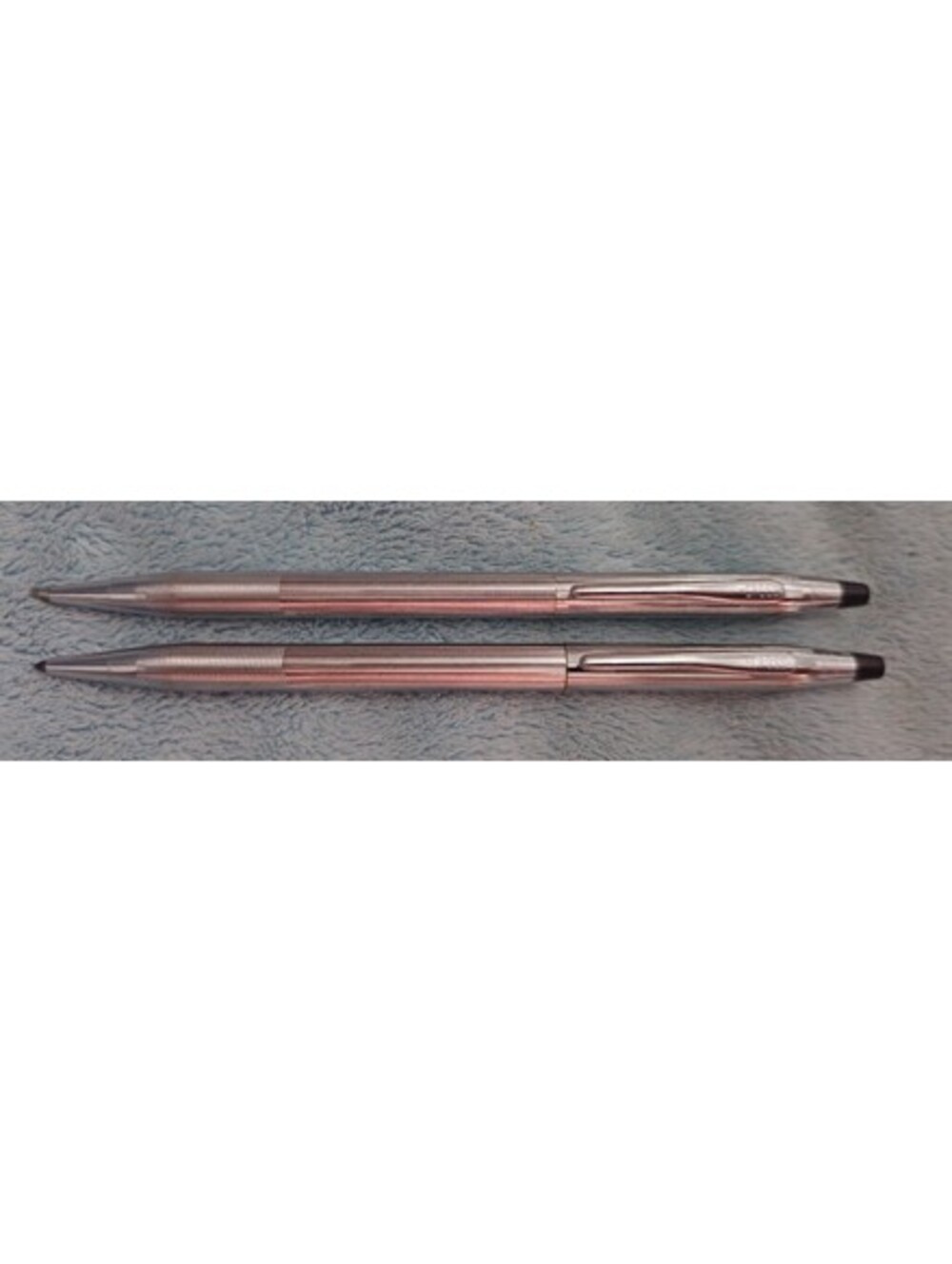 Vintage Cross Century Classic Ballpoint Pen Set of 2 - Silver Tone